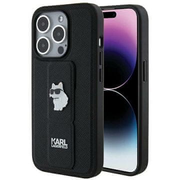 Karl Lagerfeld Karl Lagerfeld Gripstand Saffiano Choupette Pins maska za iPhone 14 Pro - crna