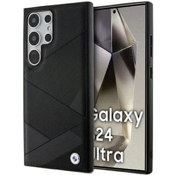 Bmw BMW BMHCS24L23RCGPK maska za Samsung Galaxy S24 Ultra - Signature Leather Crossing Lines, crna