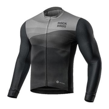ROCKBROS Rockbros biciklistički dres dugih rukava, proljeće/ljeto, XXL, crni/sivi