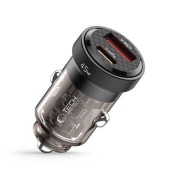 Tech-protect Tech-Protect CC45W Auto punjač USB-C PD 45W / USB-A QC 3.0 - Crna