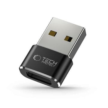 Tech-protect USB-A (muški) - USB-C (ženski) adapter - crni
