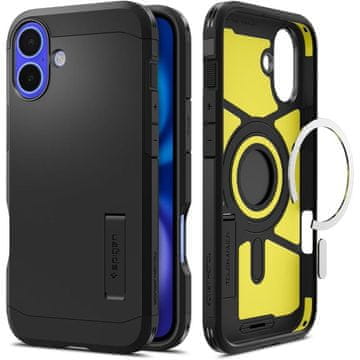 Spigen Futrola Spigen Tough Armor MagSafe sa stalkom za iPhone 16 - crna