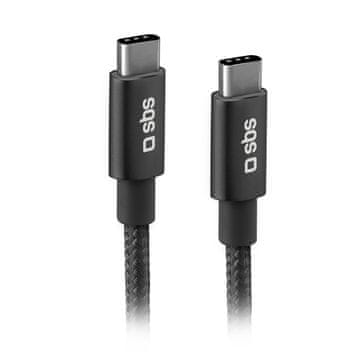 SBS SBS kabel USB-C - USB-C 25W Power Delivery 1.5m - sivi