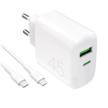 Puro Puro Daily Prolite 45W USB-C/USB-A punjač + USB-C kabel, bijeli