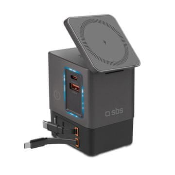 SBS SBS Power Dock 6-u-1 sa MagSafe, stalkom i USB-C kabelima 65W - crna