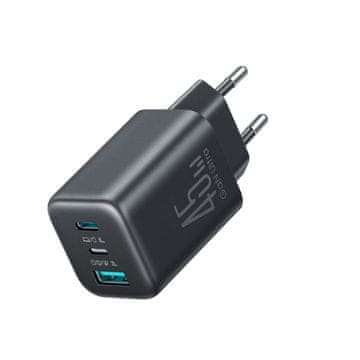 Joyroom Joyroom JR-TO1 GaN 45W Punjač, USB-C + Lightning + USB-A, crni