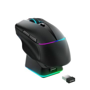 slomart Machenike L8 Pro bežični miš za igre s postajom za punjenje, crni