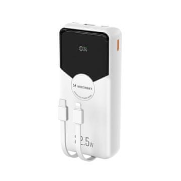 WOZINSKY Wozinsky WFC-15W Powerbank 20000mAh, 22.5W PD, s ugrađenim kabelom (Lightning/USB-C) - bijela