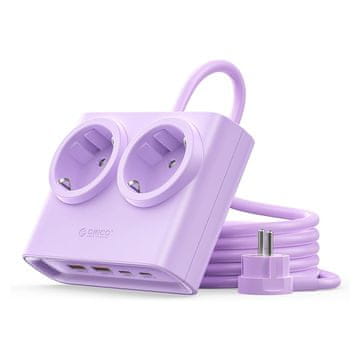 Orico Orico PDC25 25W 6u1 razdjelnik: 2x AC + 2x USB-A + 2x USB-C, ljubičasti