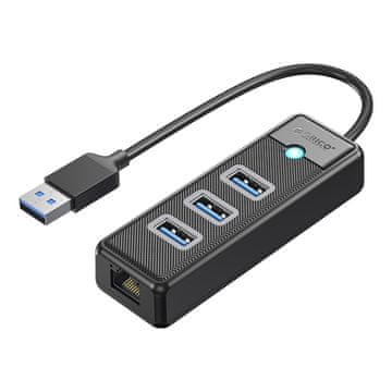 Orico Orico PW3UR25-U3 USB hub s 4 priključka (3x USB-A 3.0 + 1x RJ45 2.5G), 0.5m, crni