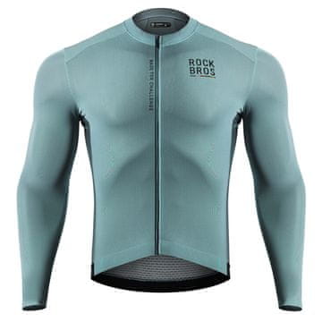 ROCKBROS Rockbros ROAD TO SKY muški biciklistički dres, dugi rukav, L - sivo-plavi