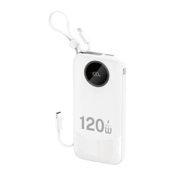 DUDAO Dudao K13 10000mAh power bank s ugrađenim kabelom, bijeli