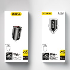 DUDAO Dudao R3MAX 48W QC PD mini auto punjač - Crni