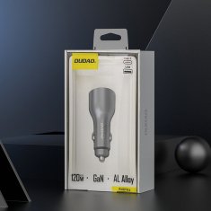 DUDAO Dudao R4Ultra 120W PD QC LED auto punjač USB-A USB-C - siva