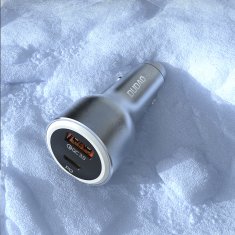 DUDAO Dudao R4Ultra 120W PD QC LED auto punjač USB-A USB-C - siva