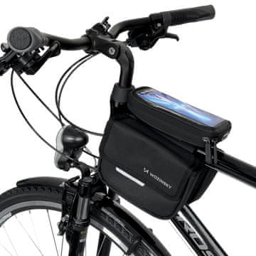 WOZINSKY Wozinsky vodootporna torba za okvir bicikla s prozorom za telefon 1.5L