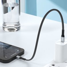 DUDAO Dudao Lightning - USB-C PD 20W kabel, 0.23m, crni