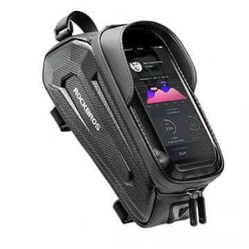 ROCKBROS Rockbros B68-1 torba za bicikl na ram s džepom za mobitel, 1,7L, crna