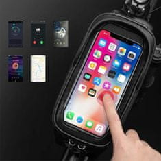 ROCKBROS Rockbros B68 torba za bicikl na ram s džepom za mobitel i pokrovom, 1,7L, crna