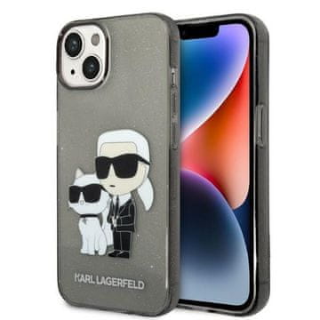 Karl Lagerfeld Karl Lagerfeld Glitter Karl & Choupette futrola za iPhone 14 Plus - crna
