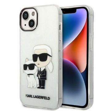 Karl Lagerfeld Karl Lagerfeld Glitter Karl & Choupette futrola za iPhone 14 Plus - prozirna