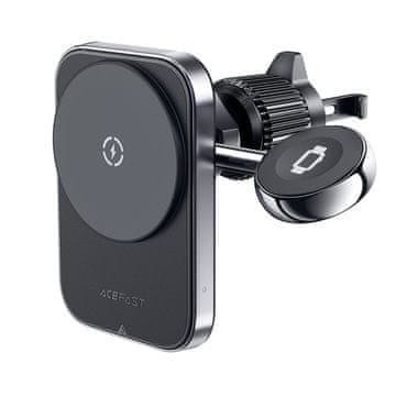 AceFast Acefast D18 Nosač za automobil s MagSafe / Qi punjačem + USB kabel - crni