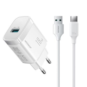 Joyroom Joyroom JR-TF4 Zidni punjač 18W, USB-A + 1m kabel USB-A-USB-C, bijeli