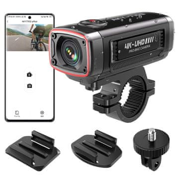 slomart AKEEYO AKY-710S 4K video rekorder za upravljač motocikla - crna