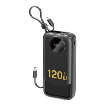 DUDAO Dudao K13Pro 20000mAh Powerbank s ugrađenim kablom - Crna