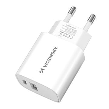 WOZINSKY Wozinsky WGWCW 20W zidni punjač, USB-A + USB-C - bijeli