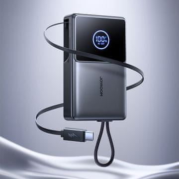 Joyroom Joyroom JR-PR1 Powerbank 10000mAh 22.5W s ugrađenim uvlačivim USB-C kabelom - crna
