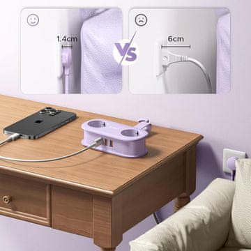 Orico Orico AP3 razdjelnik 20W GaN, 2x AC + 2x USB-A + 1x USB-C - ljubičasti