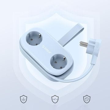 Orico Orico AP3 razdjelnik 65W GaN, 2x AC + 2x USB-A + 2x USB-C - plavi