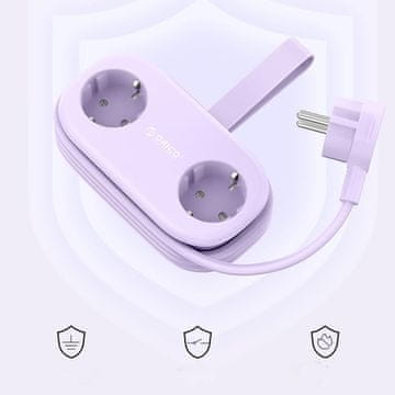 Orico Orico AP3 razdjelnik 65W GaN, 2x AC + 2x USB-A + 2x USB-C - ljubičasti