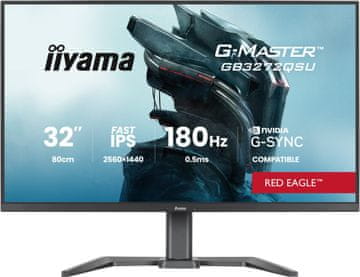 iiyama G-Master Red Eagle monitor za igranje, QHD, 80 cm (31,5"), 180 Hz (GB3272QSU-B1)