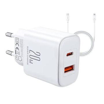 Joyroom Punjač Joyroom JR-TCF05 Flash, 20W + kabel C na L 1m (bijeli)