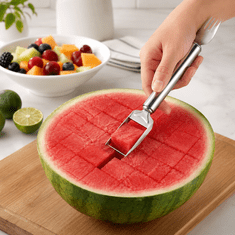 HOME & MARKER® 2-u-1 rezač i posluživač za voće od nehrđajućeg čelika za lubenicu i voće | MELOFORK