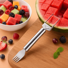 HOME & MARKER® 2-u-1 rezač i posluživač za voće od nehrđajućeg čelika za lubenicu i voće | MELOFORK