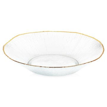 Northix Staklena zdjela za salatu zlatna 29,5 cm, 1,6 l