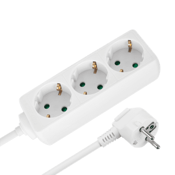slomart Rebel produžni kabel, 3 utičnice, 3m, njemački tip, bez prekidača, bijeli