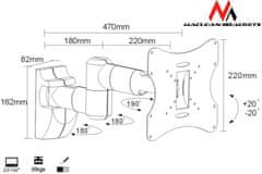 slomart Zidni nosač za TV/monitor Maclean MC-503A B, 13-42", VESA 200x200, 30 kg, crni