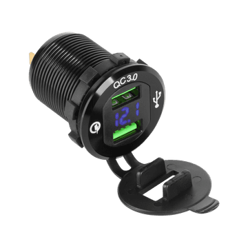 slomart Auto punjač 2xUSB Quick Charge s prikazom napona