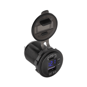 slomart Auto punjač USB+USB-C Peiying 48W, Quick Charge, Power Delivery