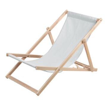 slomart WOODOK ležaljka za plažu, drvena, svijetlo siva