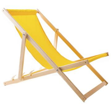 slomart WOODOK ležaljka za plažu, drvena, žuta