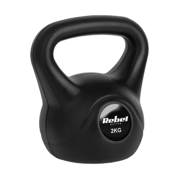 slomart Kettlebell 2 kg REBEL ACTIVE, bitumenski