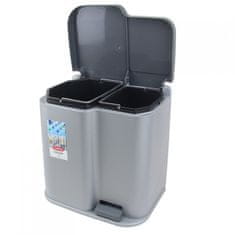 slomart Kanta za odvajanje otpada Curver Duo Pedalbin, 21L, siva