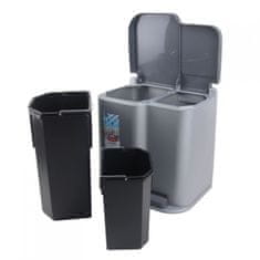 slomart Kanta za odvajanje otpada Curver Duo Pedalbin, 21L, siva