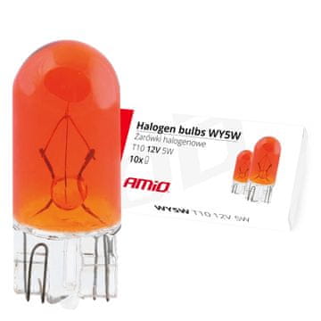 slomart Halogene žarulje AMiO WY5W T10, jantarne, 12V, 5W, set 10 komada