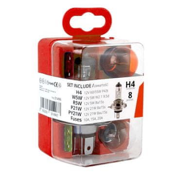 slomart Set žarulja i osigurača AMiO H4, 8 komada